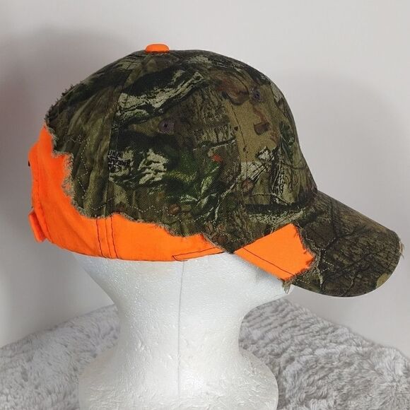 Deep Down Mossy Oak & Hunter Orange Distressed Cap - Picture 4 of 8